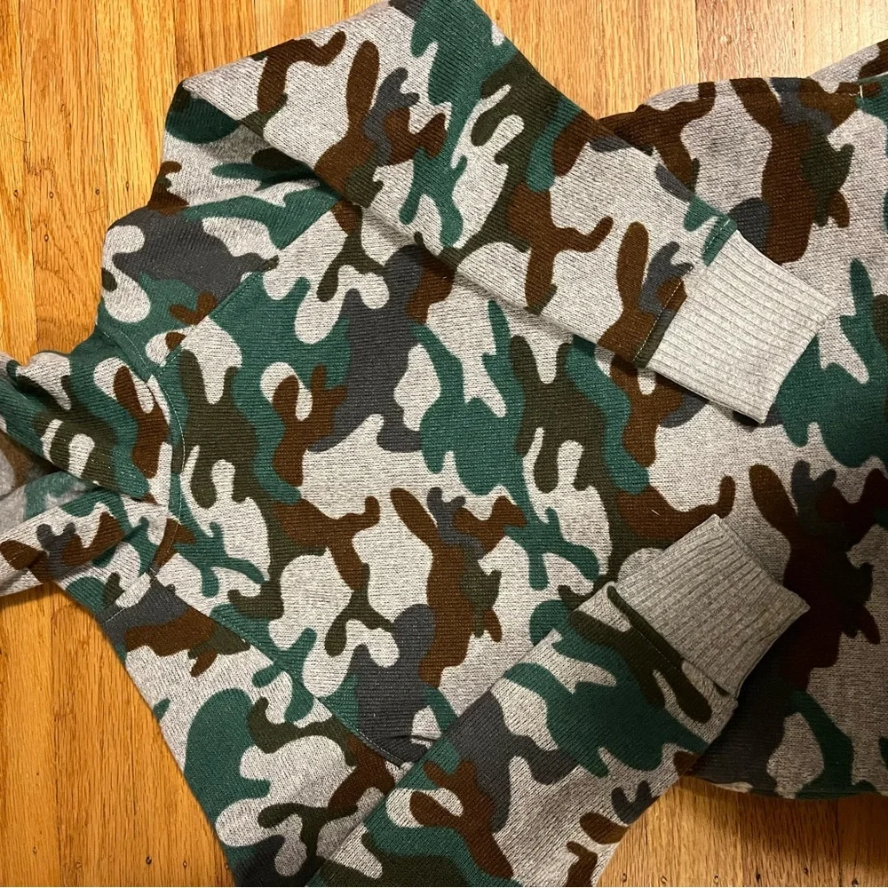 Camouflage and grey knit pants and sweater (fleece lined)